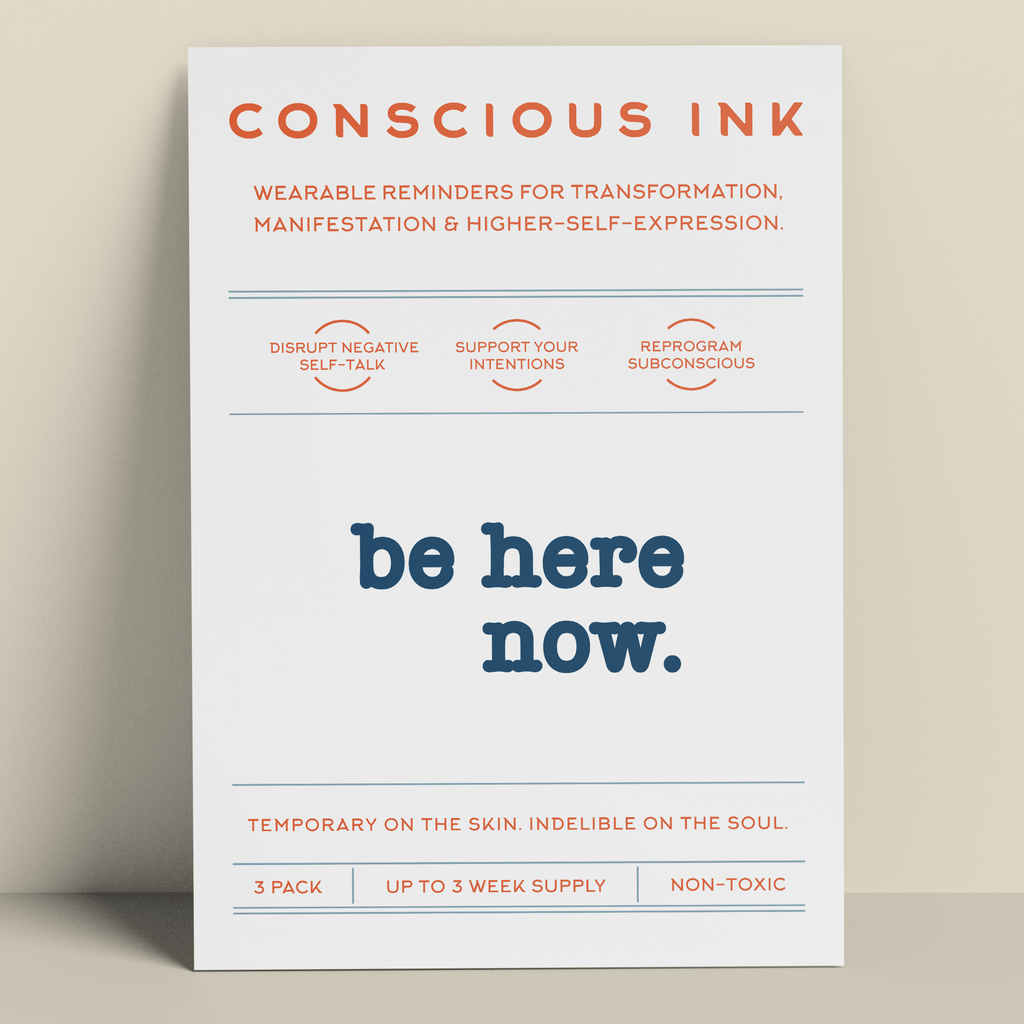 Be Here Now Manifestation Tattoo Temporary Tattoos Conscious Ink 