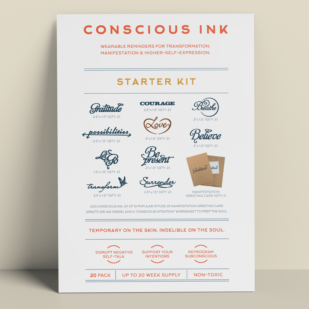 Conscious Ink Starter Kit (Save 38%) Temporary Tattoos Pack Conscious Ink 