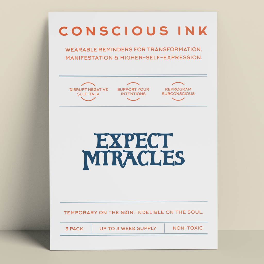 Expect Miracles Manifestation Tattoo Temporary Tattoos Conscious Ink 