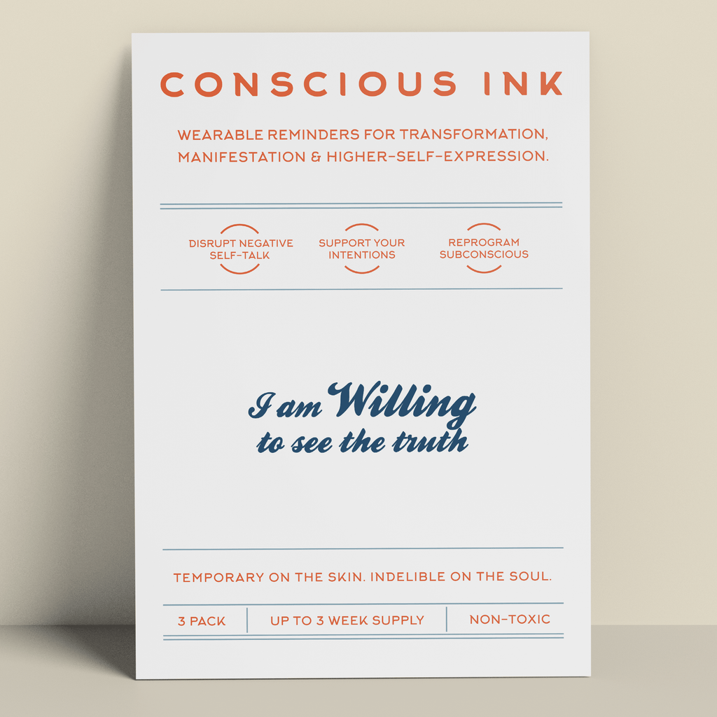 I am willing to see the truth Manifestation Tattoo Temporary Tattoos Conscious Ink 