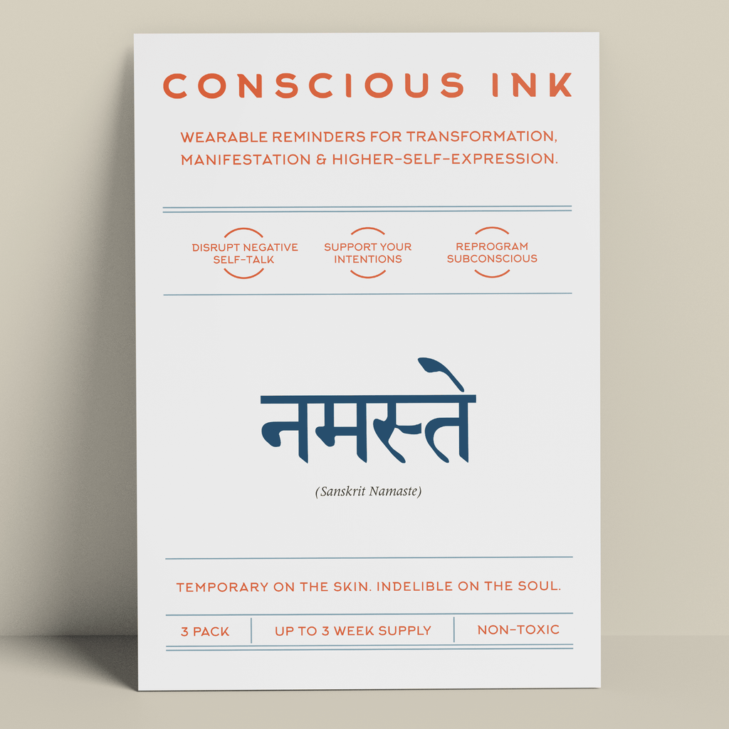 Namaste Manifestation Tattoo (Sanskrit) Temporary Tattoos Conscious Ink 