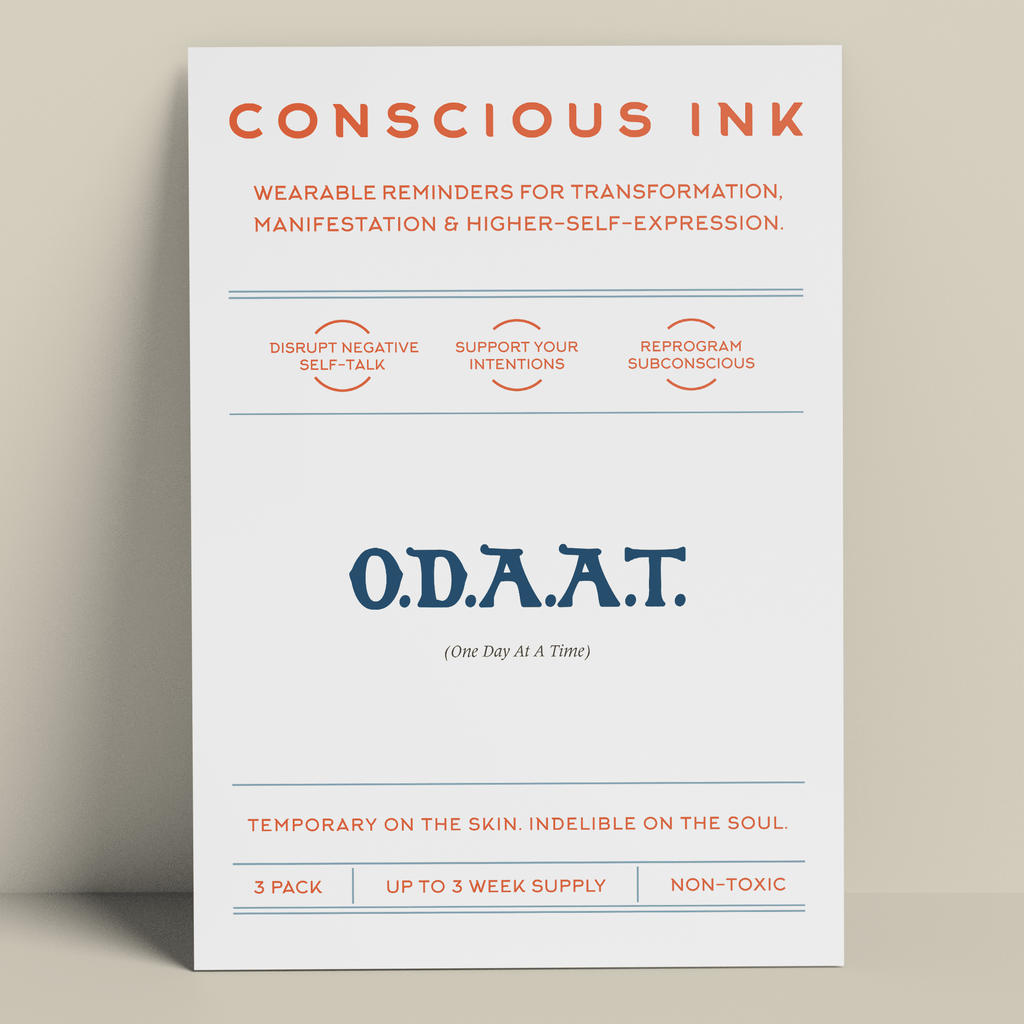 O.D.A.A.T. (One Day At A Time) Manifestation Tattoo Temporary Tattoos Conscious Ink 