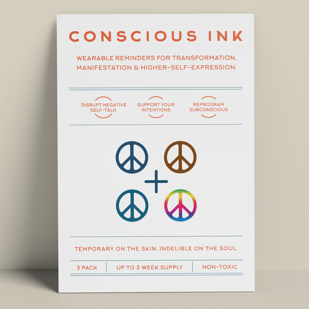 Peace Signs Manifestation Tattoo Temporary Tattoos Conscious Ink 
