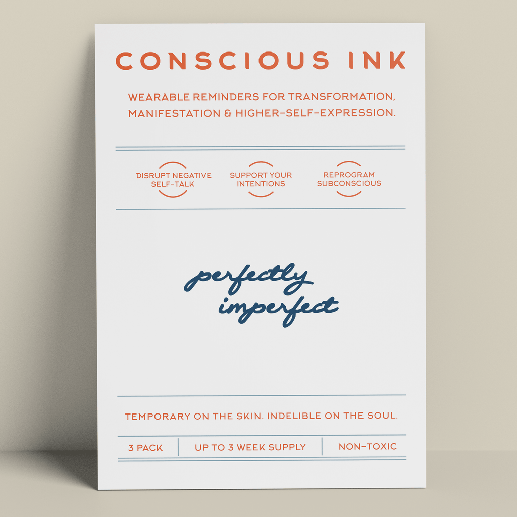 Perfectly Imperfect (stacked) Manifestation Tattoo Temporary Tattoos Conscious Ink 