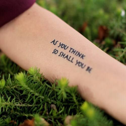As you think so shall you be Manifestation Tattoo Temporary Tattoos Conscious Ink