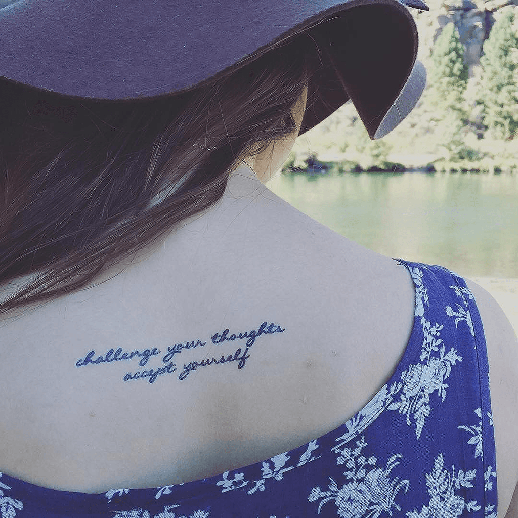 Challenge Your Thoughts Accept Yourself Manifestation Tattoo Temporary Tattoos Conscious Ink
