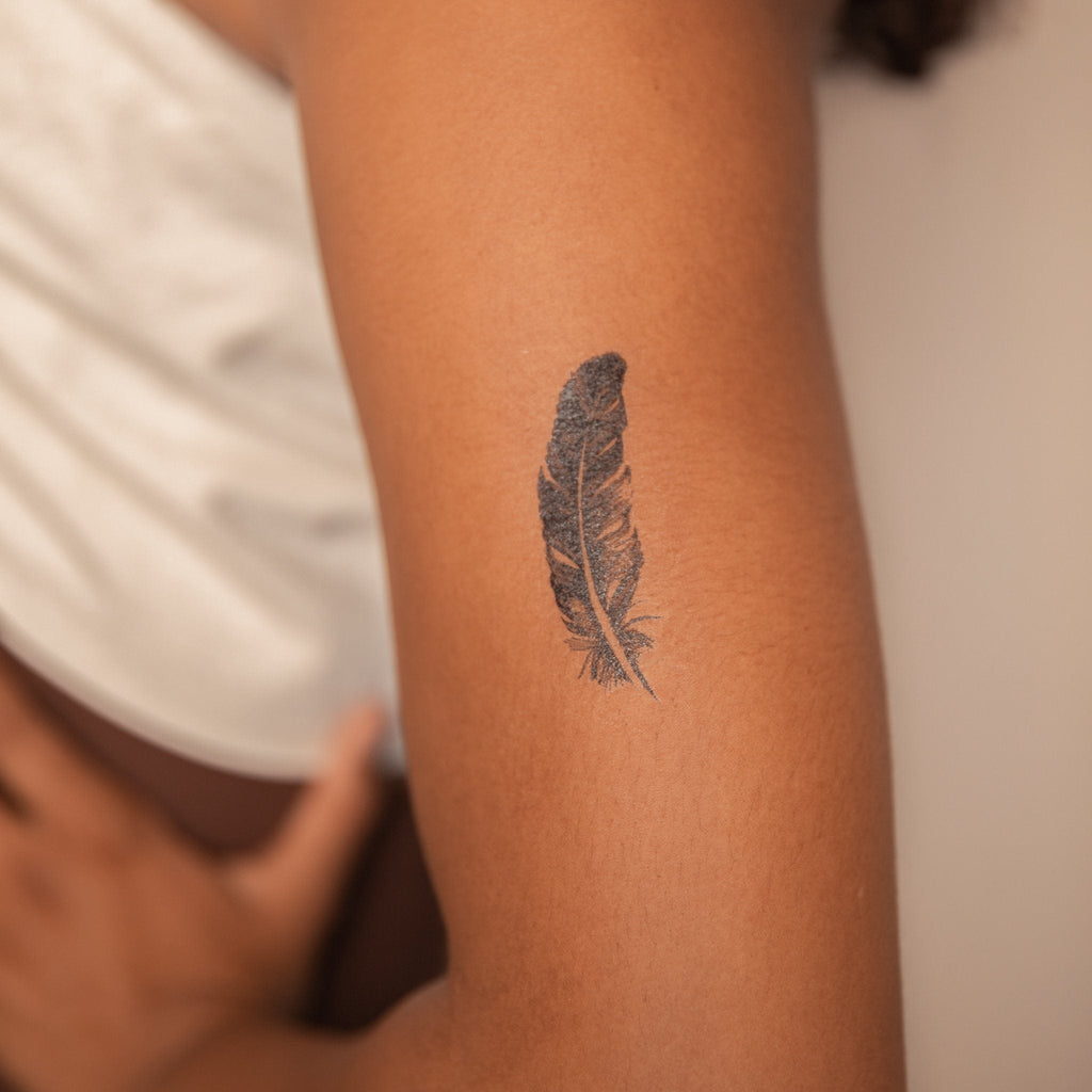 Feather Manifestation Tattoo Temporary Tattoos Conscious Ink