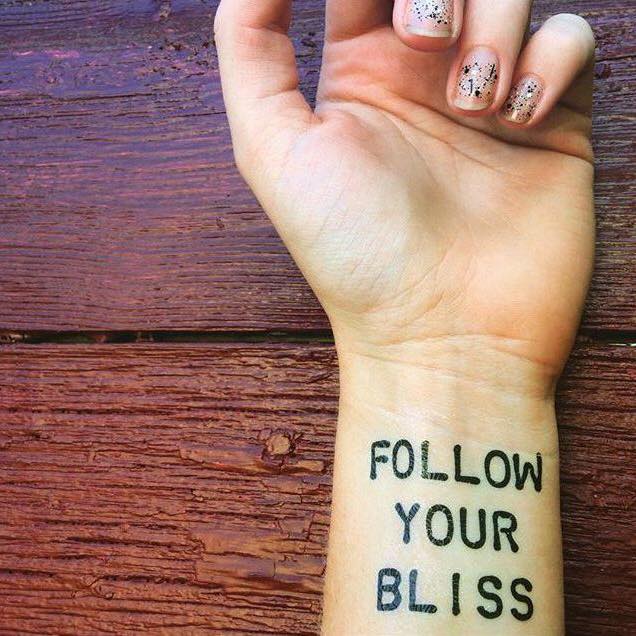 Follow Your Bliss Manifestation Tattoo Temporary Tattoos Conscious Ink