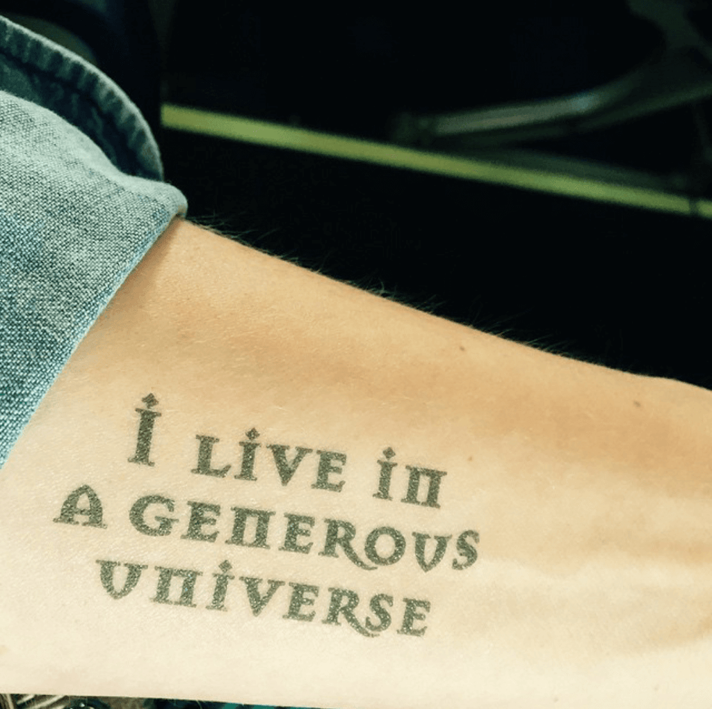 I Live In A Generous Universe Manifestation Tattoo Temporary Tattoos Conscious Ink