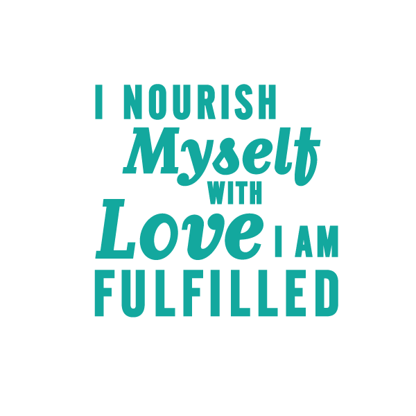 I NOURISH MYSELF WITH LOVE I AM FULFILLED Manifestation Tattoo (ANTIDOTE FOR: BREAST ISSUES/CANCER. COLOR: TURQUOISE) Temporary Tattoos Conscious Ink