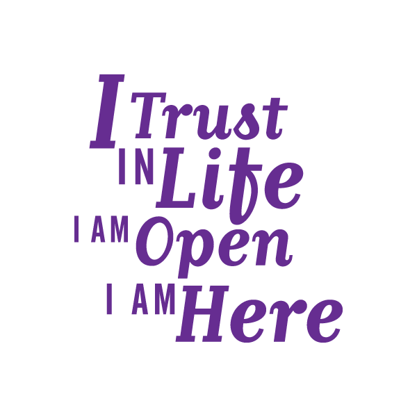 I TRUST IN LIFE I AM OPEN I AM HERE Manifestation Tattoo (Antidote for: Heart Issues. Color: Purple) Temporary Tattoos Conscious Ink