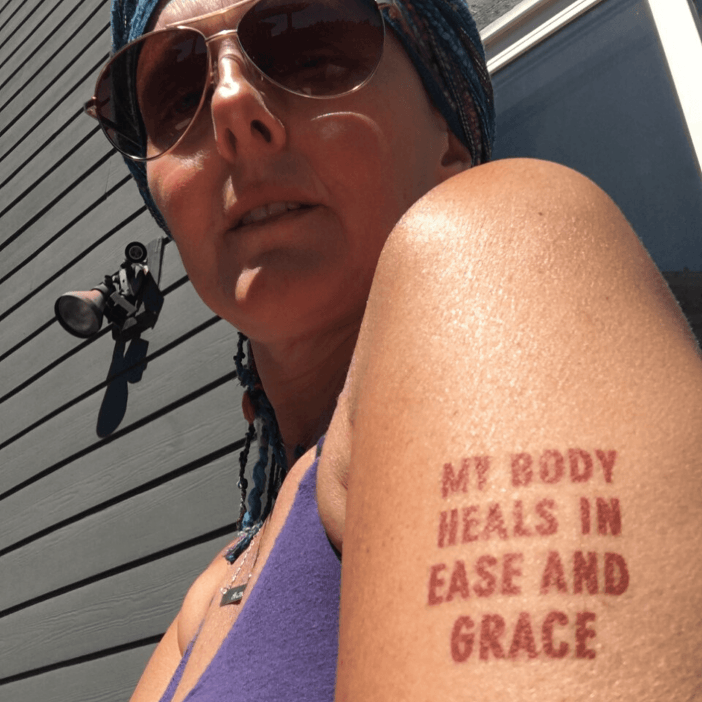 My Body Heals In Ease & Grace Manifestation Tattoo Temporary Tattoos Conscious Ink