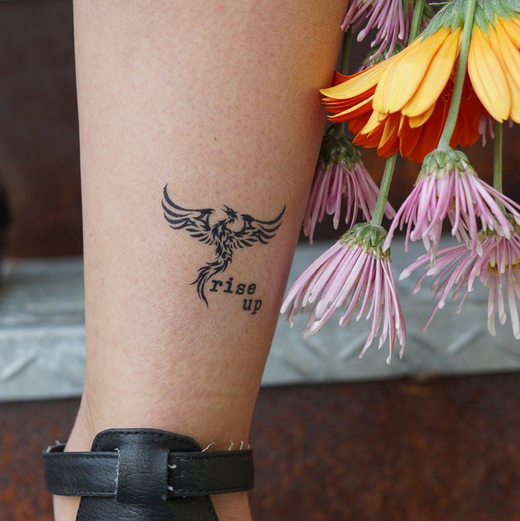 Rise Up Phoenix Manifestation Tattoo Temporary Tattoos Conscious Ink