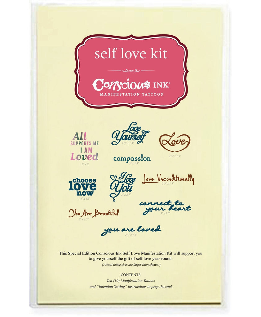 Self Love Manifestation Kit! (Save 25%) Temporary Tattoos Pack Conscious Ink
