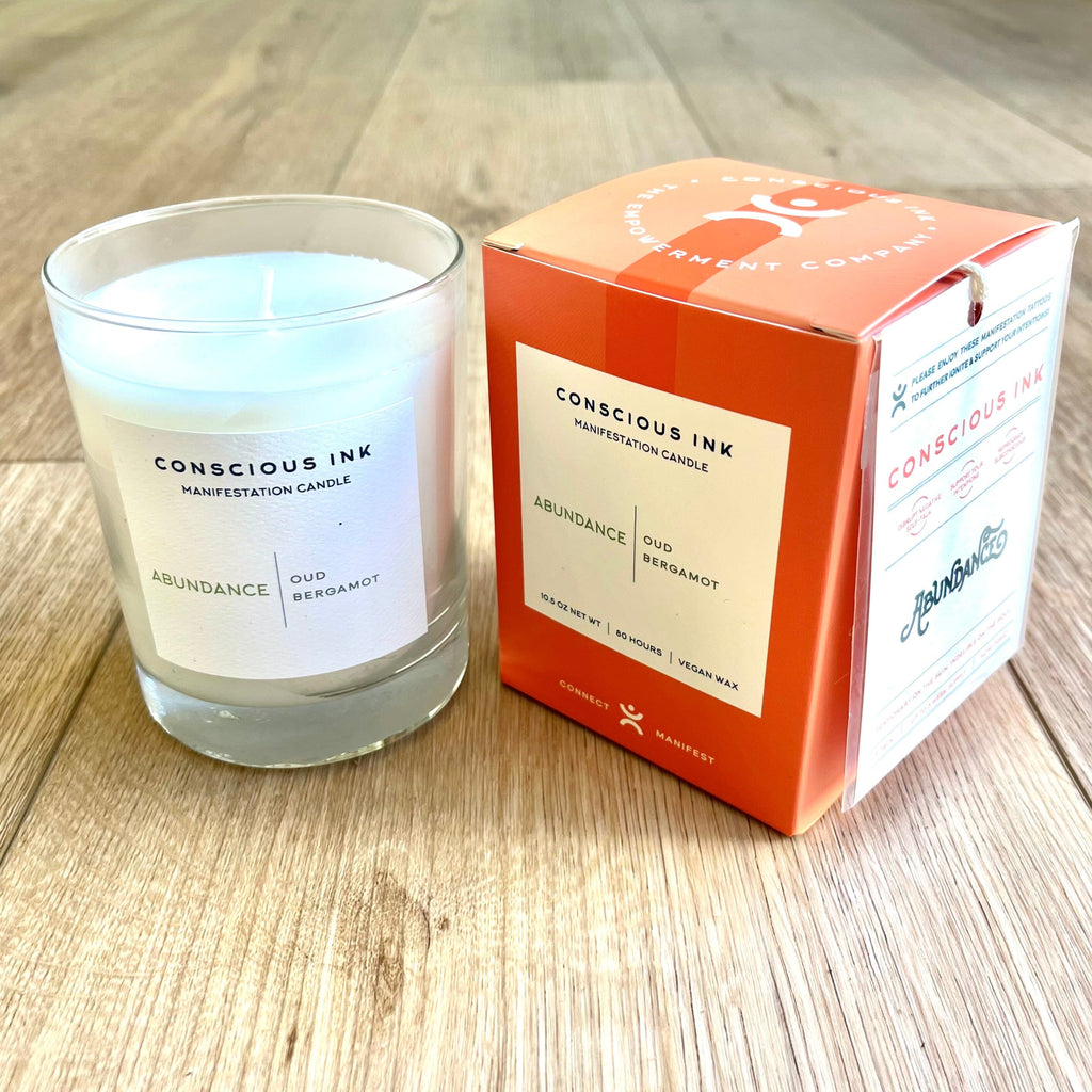 Abundance Oud + Bergamot Manifestation Candle + Ink Apparel & Accessories Conscious Ink 