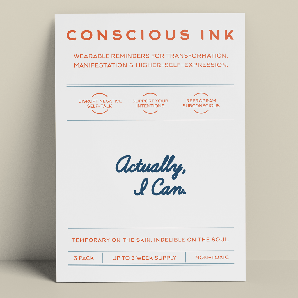 Actually, I Can Manifestation Tattoo Temporary Tattoos Conscious Ink 