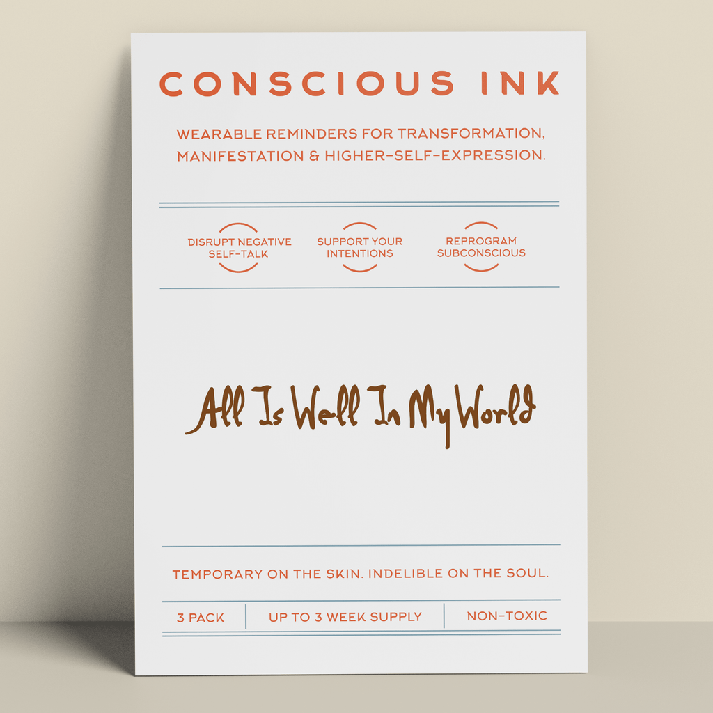 All Is Well In My World Manifestation Tattoo Temporary Tattoos Conscious Ink 