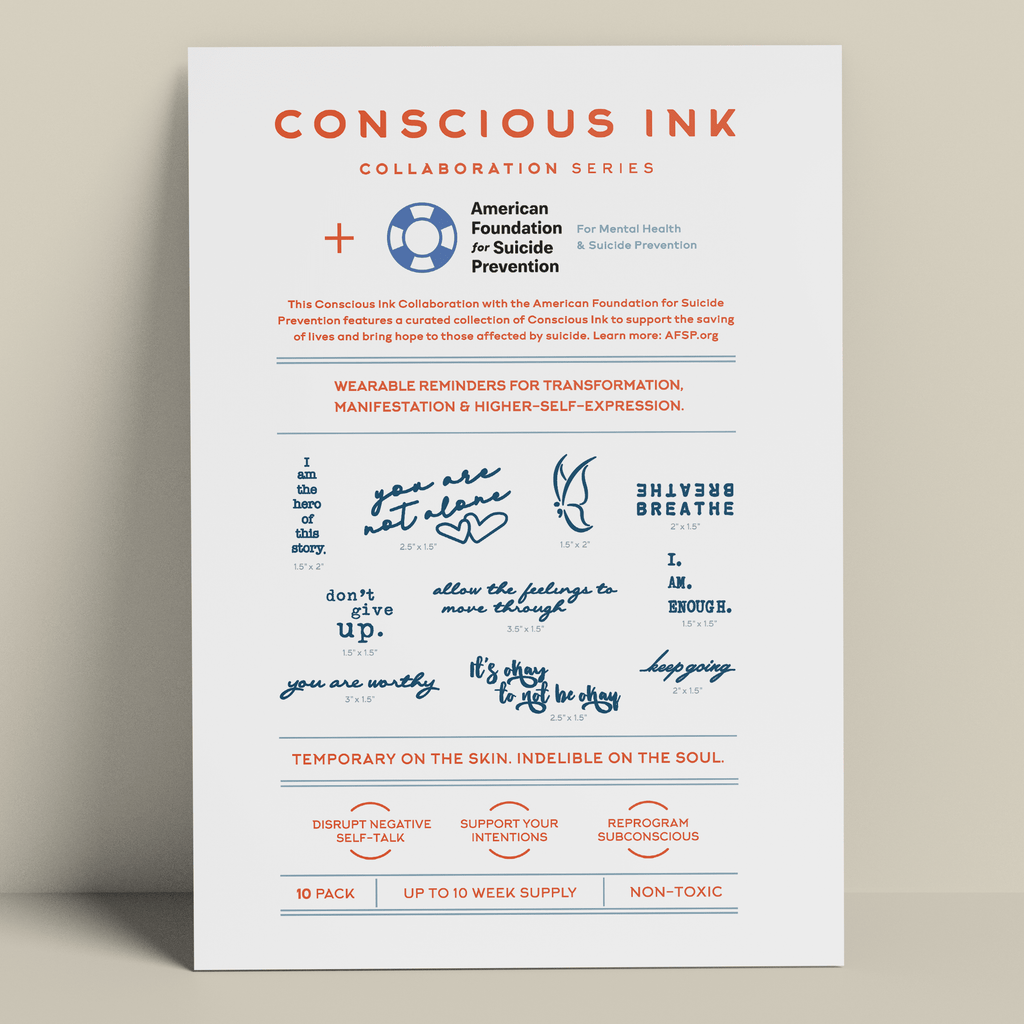 American Foundation for Suicide Prevention Pack ($5 goes to AFSP) Temporary Tattoos Pack Conscious Ink 
