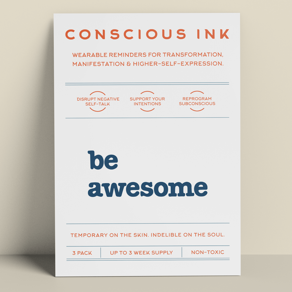 Be Awesome Manifestation Tattoo Temporary Tattoos Conscious Ink 
