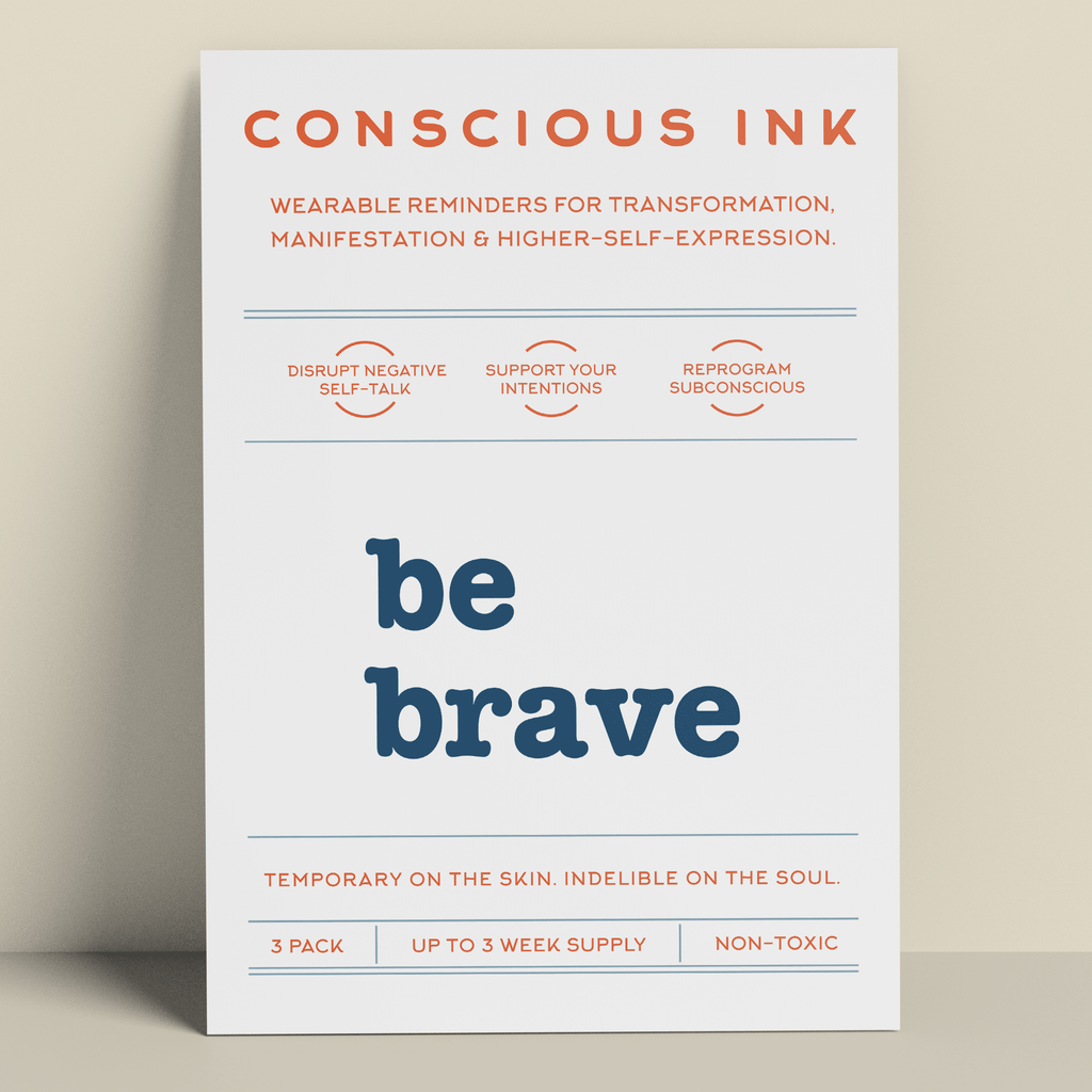 Be Brave Manifestation Tattoo Temporary Tattoos Conscious Ink 