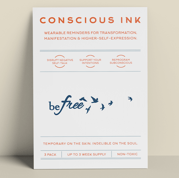 Be Free Manifestation Tattoo Temporary Tattoos Conscious Ink 