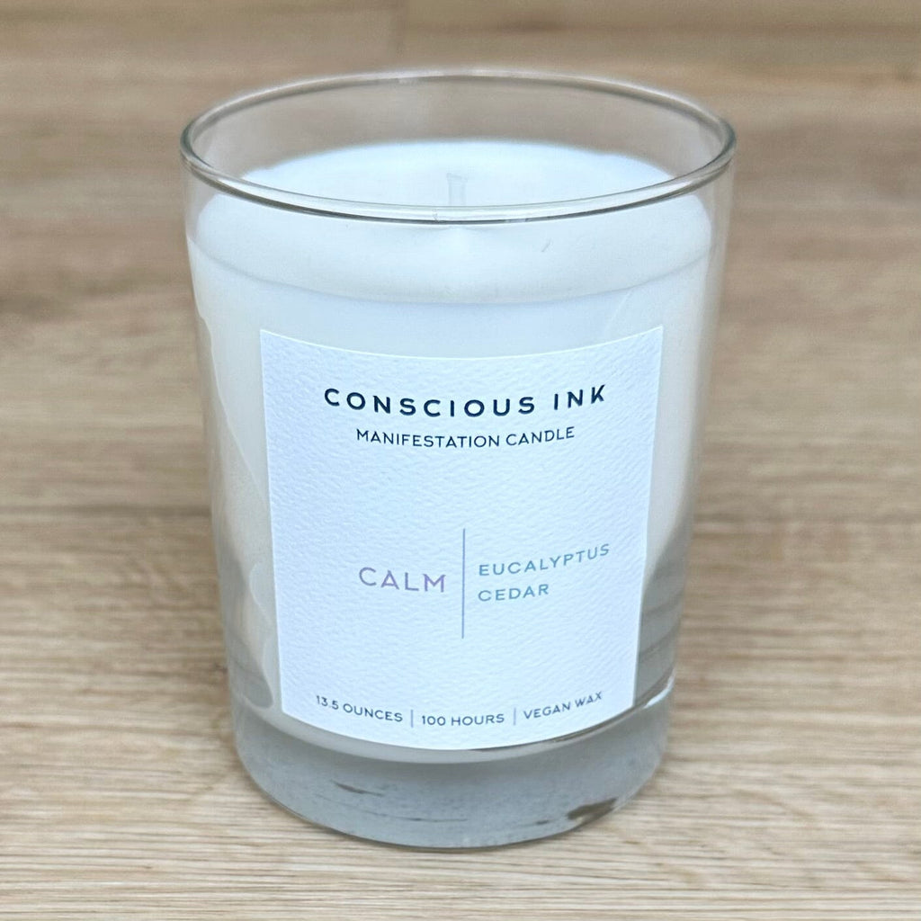 Calm Eucalyptus + Cedar Manifestation Candle + Ink Apparel & Accessories Conscious Ink 