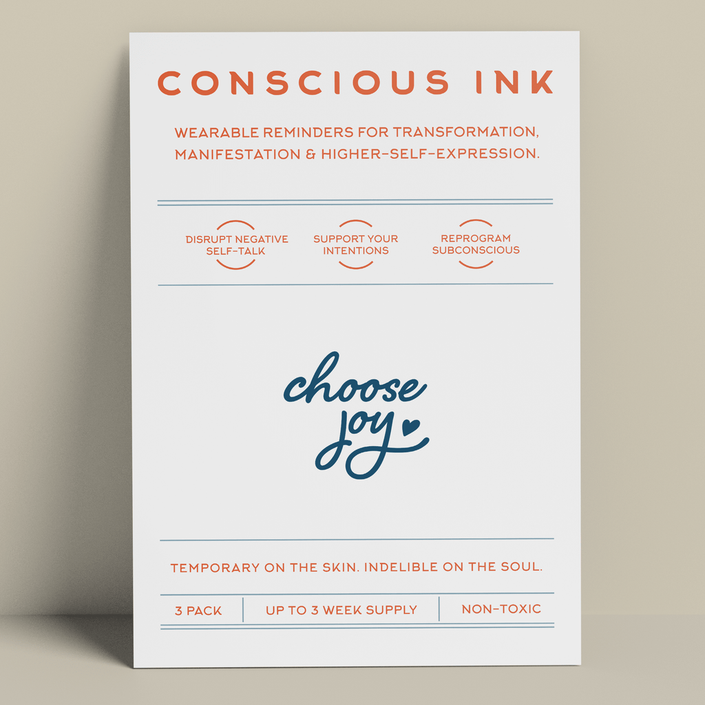 Choose Joy Manifestation Tattoo Temporary Tattoos Conscious Ink 