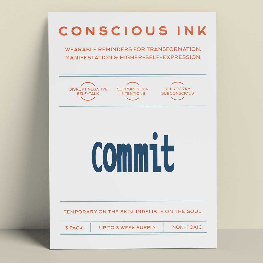 Commit Manifestation Tattoo Temporary Tattoos Conscious Ink 