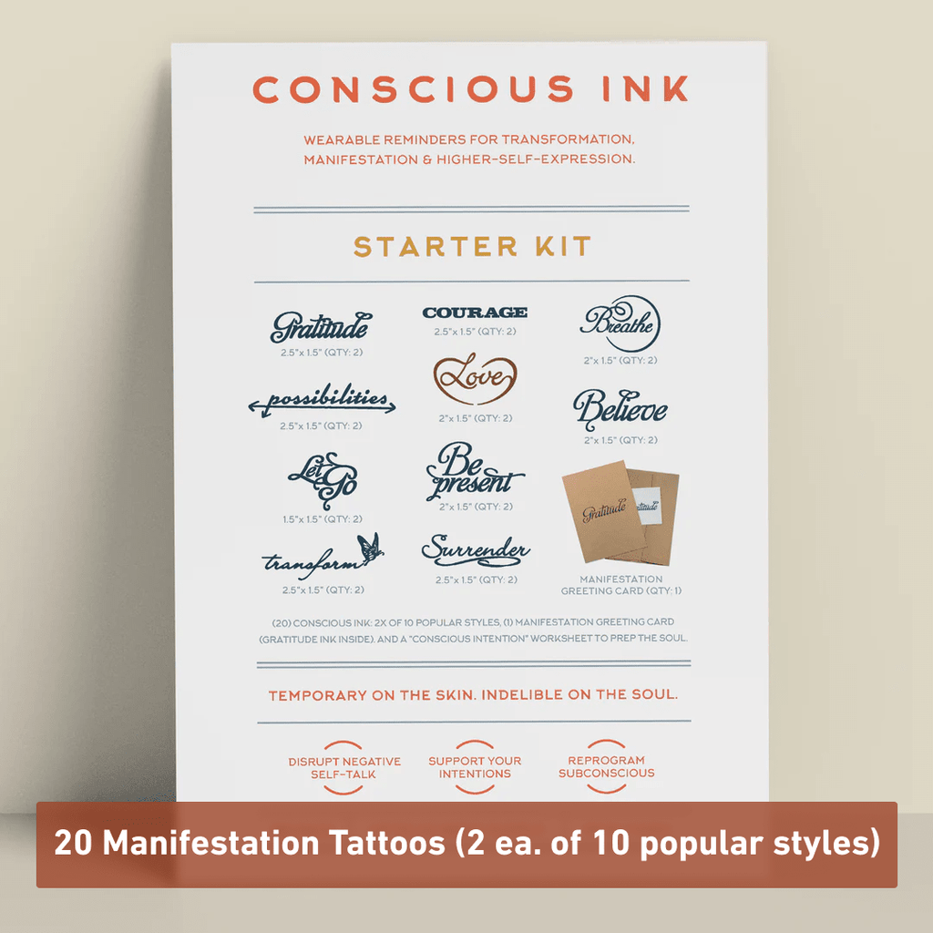 Conscious Ink Starter Kit (Save 38%) Temporary Tattoos Pack Conscious Ink 