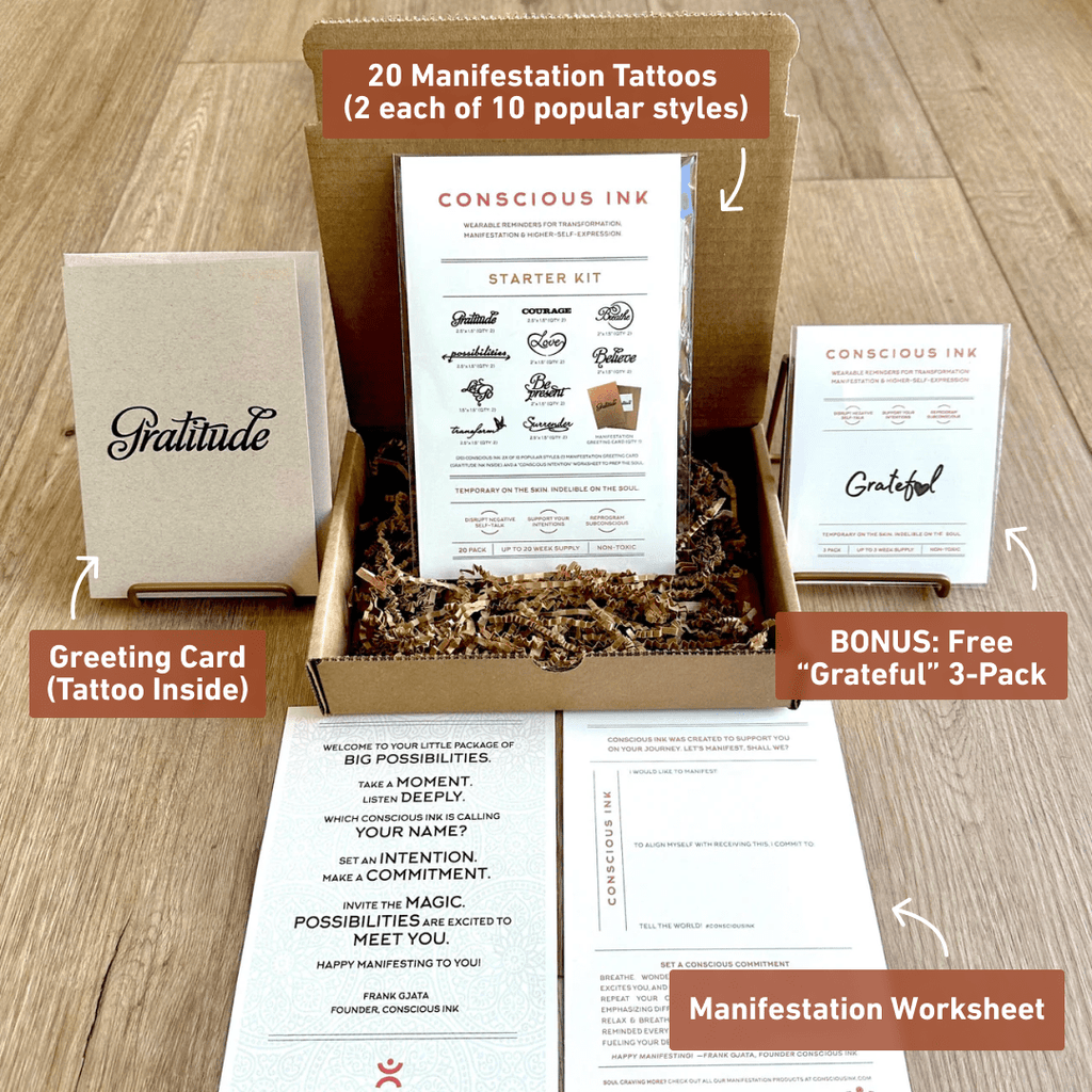 Conscious Ink Starter Kit (Save 38%) Temporary Tattoos Pack Conscious Ink 