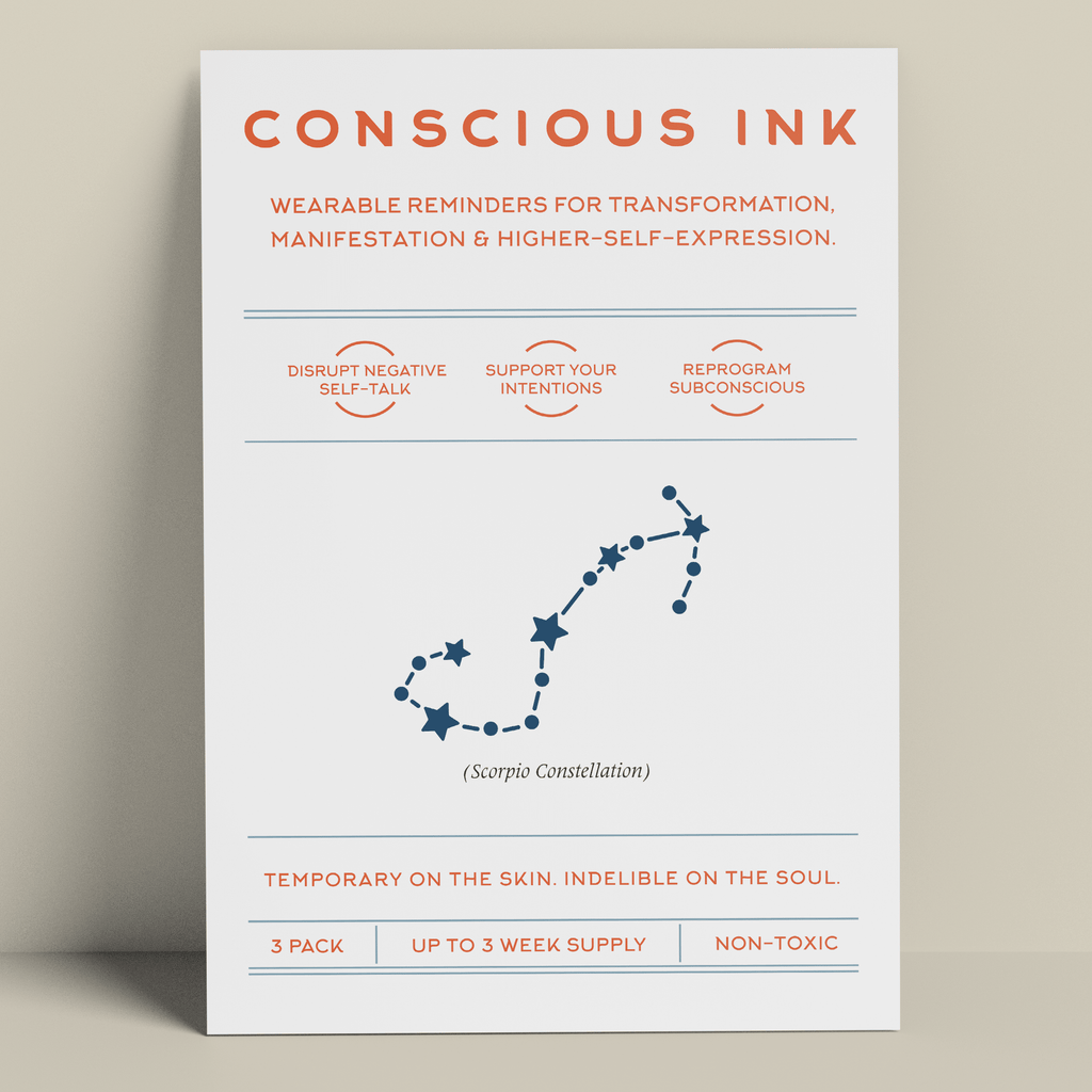 Constellation Scorpio Manifestation Tattoo Temporary Tattoos Conscious Ink 