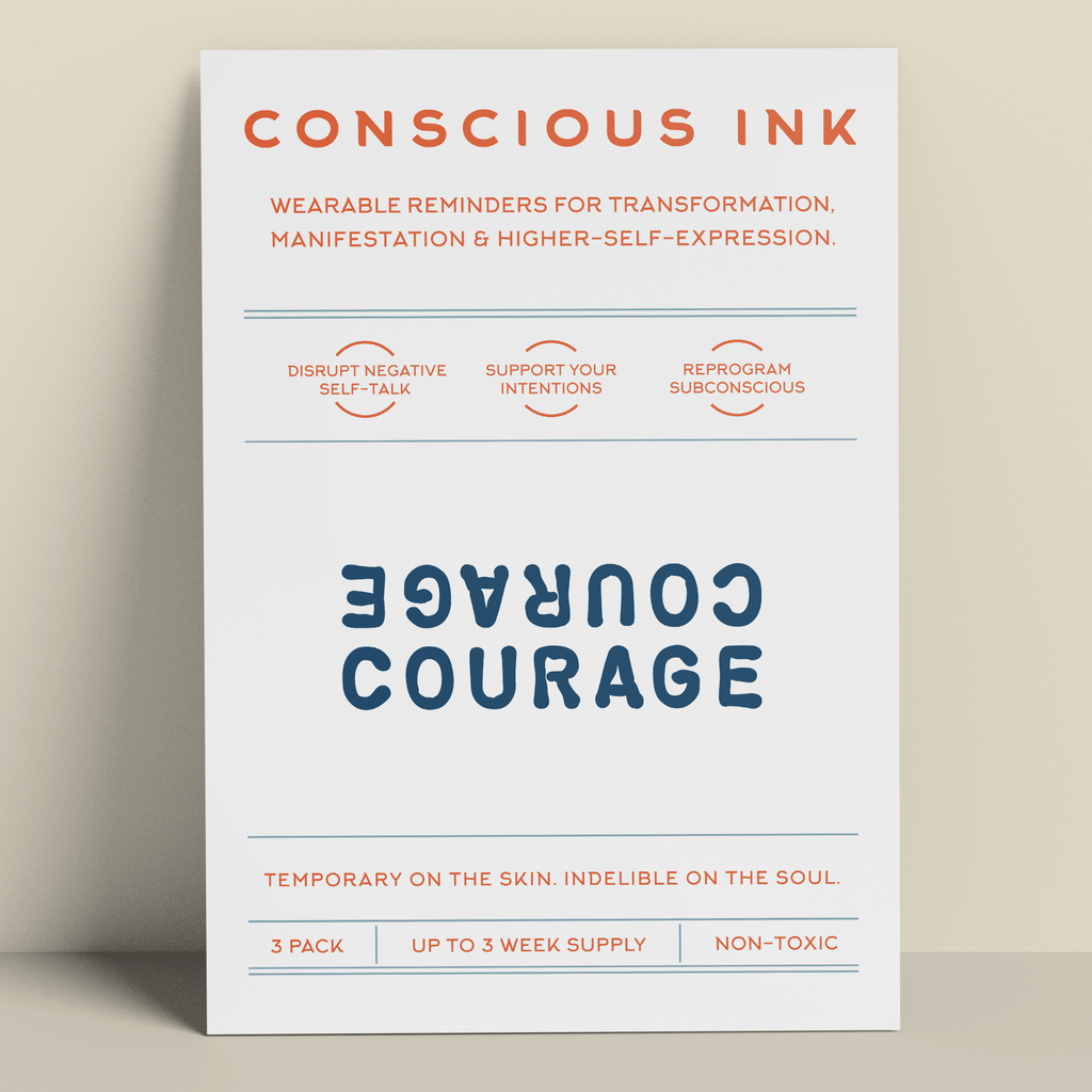 Courage Courage Manifestation Tattoo Temporary Tattoos Conscious Ink 