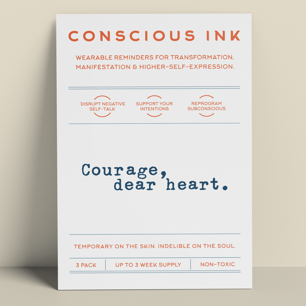 Courage, Dear Heart Manifestation Tattoo (C.S. Lewis) Temporary Tattoos Conscious Ink 