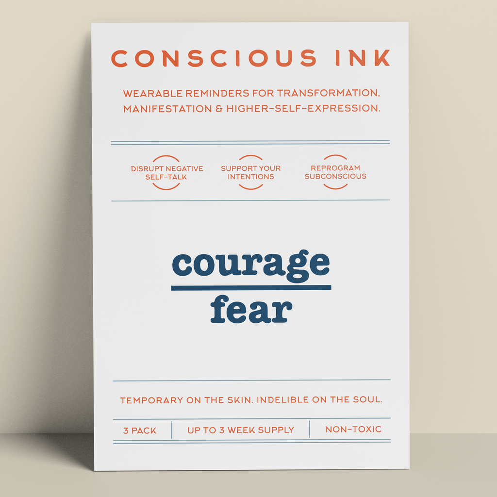 Courage Over Fear Manifestation Tattoo Temporary Tattoos Conscious Ink 