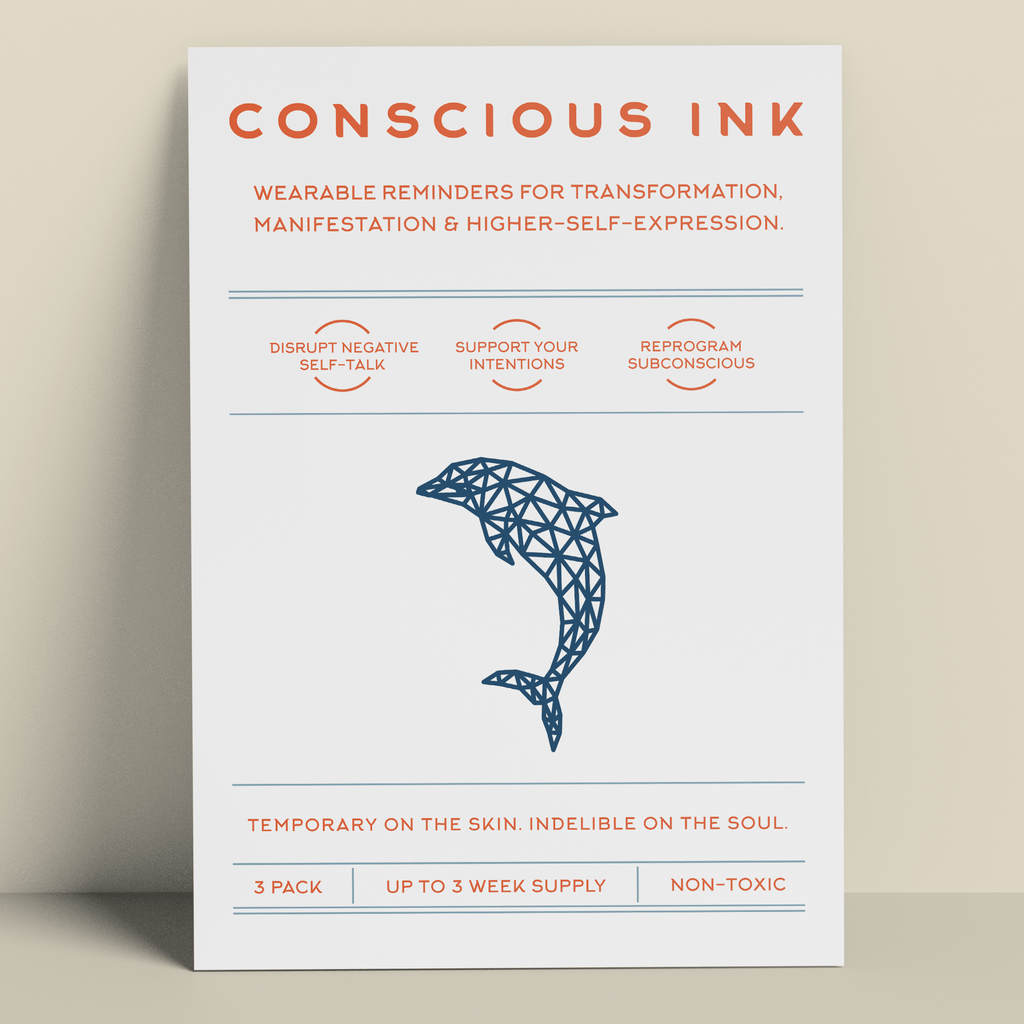 Dolphin Manifestation Tattoo Temporary Tattoos Conscious Ink 