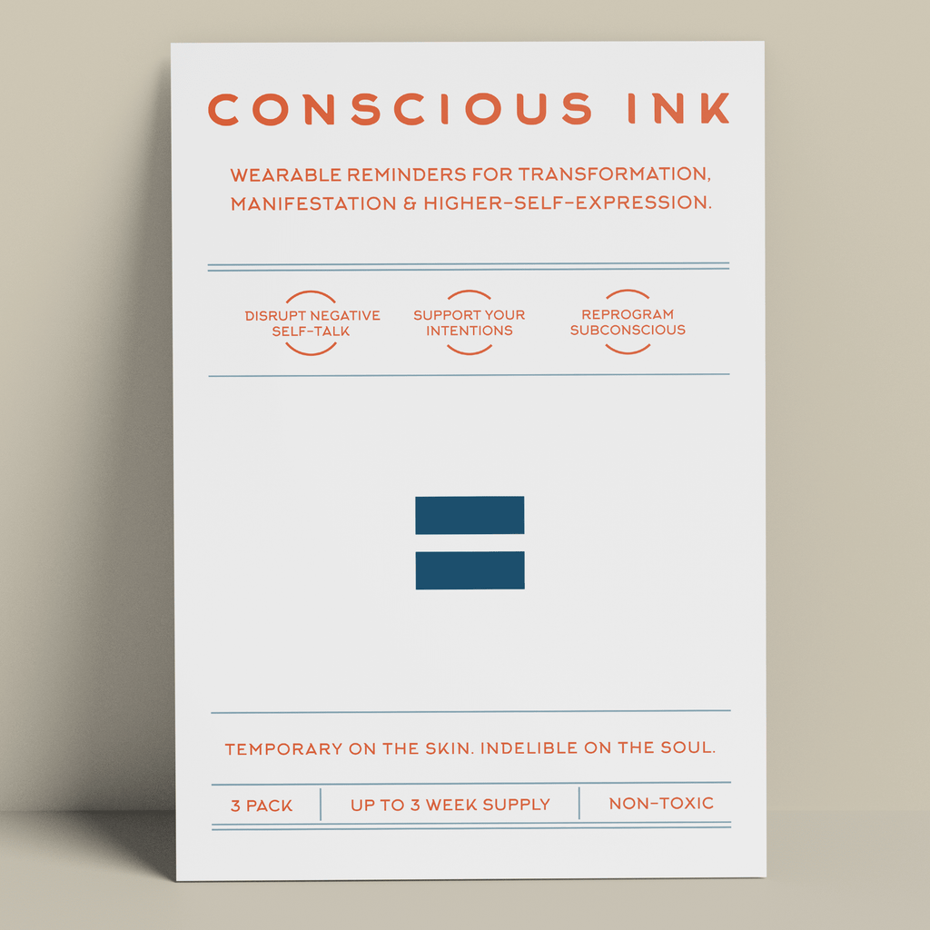 Equal Sign Manifestation Tattoo Temporary Tattoos Conscious Ink 
