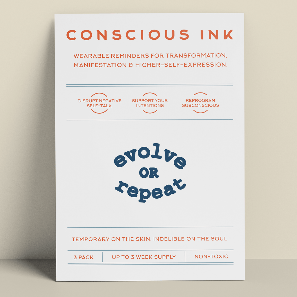 Evolve Or Repeat Manifestation Tattoo Temporary Tattoos Conscious Ink 