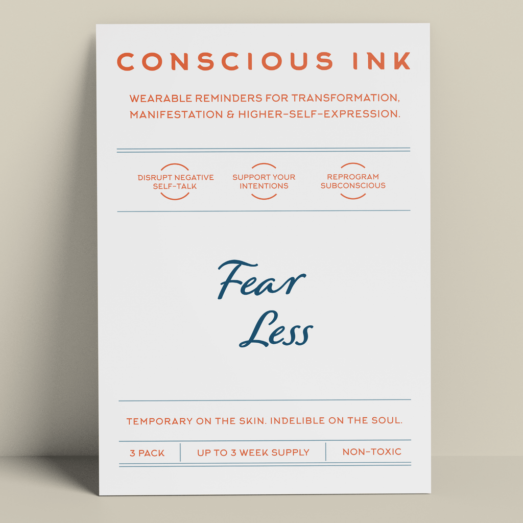 Fear Less Manifestation Tattoo Temporary Tattoos Conscious Ink 