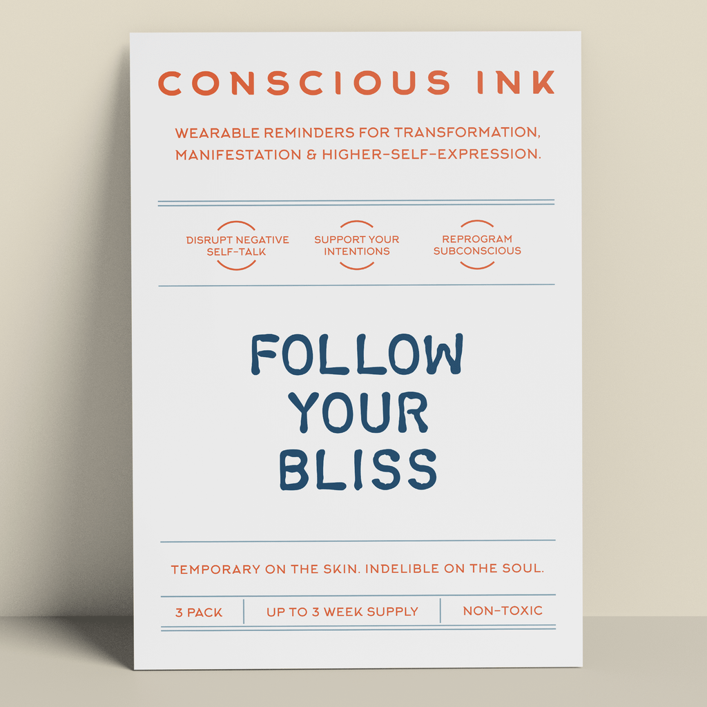 Follow Your Bliss Manifestation Tattoo Temporary Tattoos Conscious Ink 