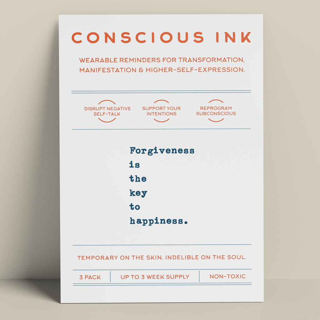 Forgiveness Is The Key To Happiness. (ACIM) Temporary Tattoos Conscious Ink 