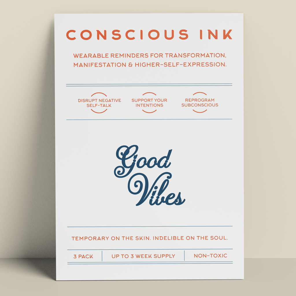 Good Vibes Manifestation Tattoo Temporary Tattoos Conscious Ink 