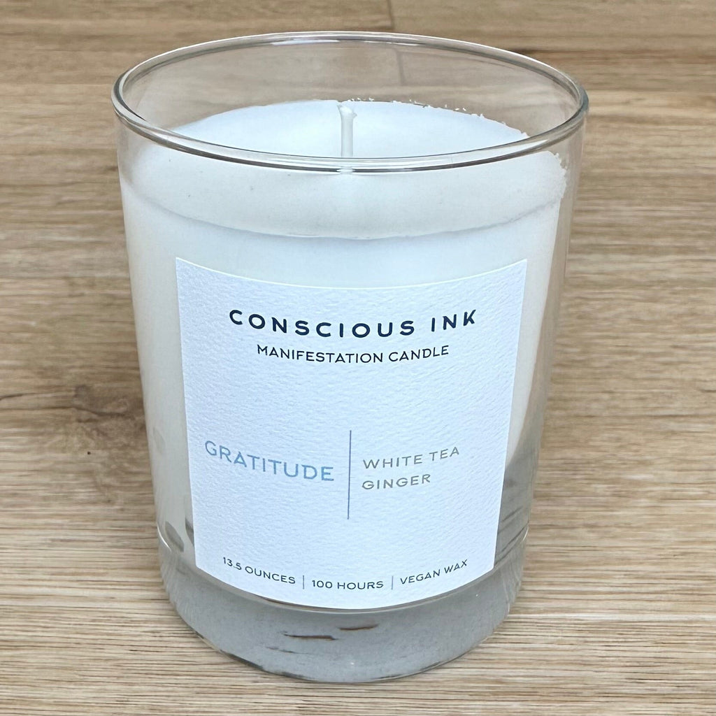 Gratitude White Tea + Ginger Manifestation Candle + Ink Apparel & Accessories Conscious Ink 