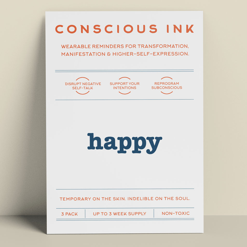 Happy Manifestation Tattoo Temporary Tattoos Conscious Ink 