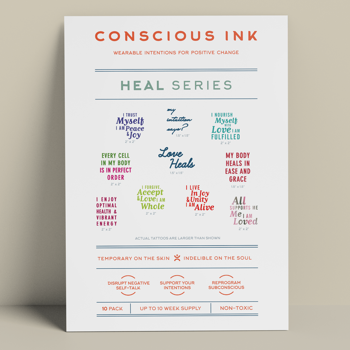 Heal variety pack temporary tattoos