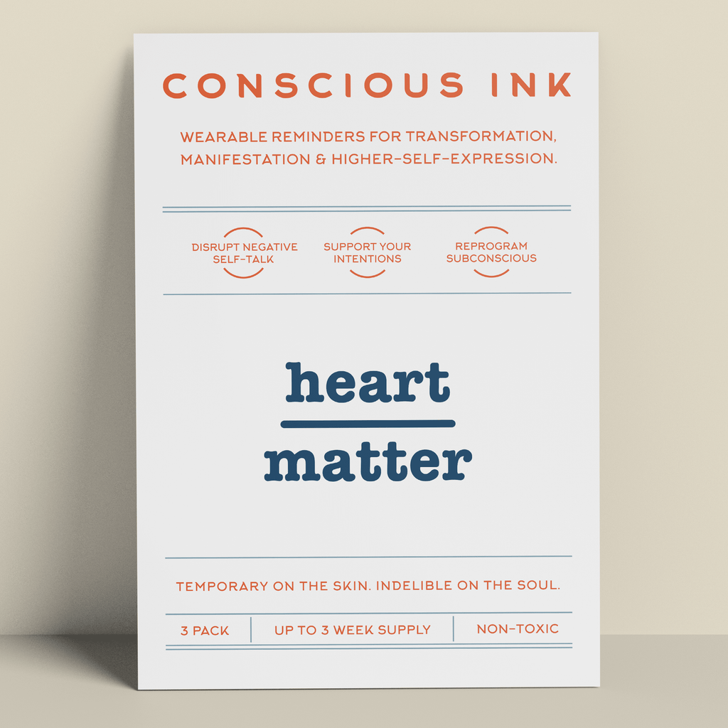 Heart Over Matter Manifestation Tattoo Temporary Tattoos Conscious Ink 