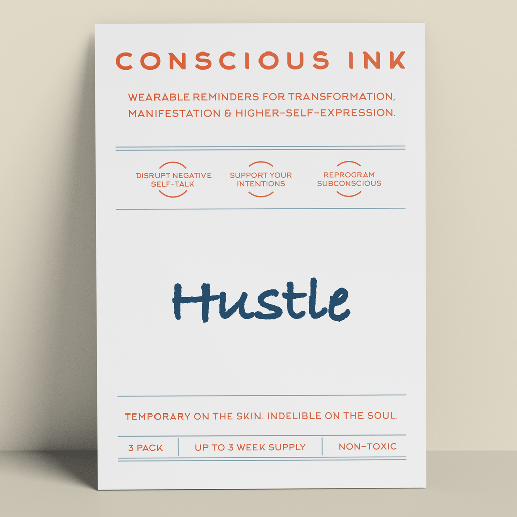 Hustle Manifestation Tattoo Temporary Tattoos Conscious Ink 