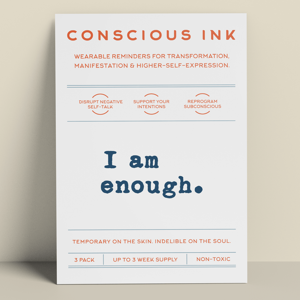 I Am Enough. (Simple) Manifestation Tattoo Temporary Tattoos Conscious Ink 