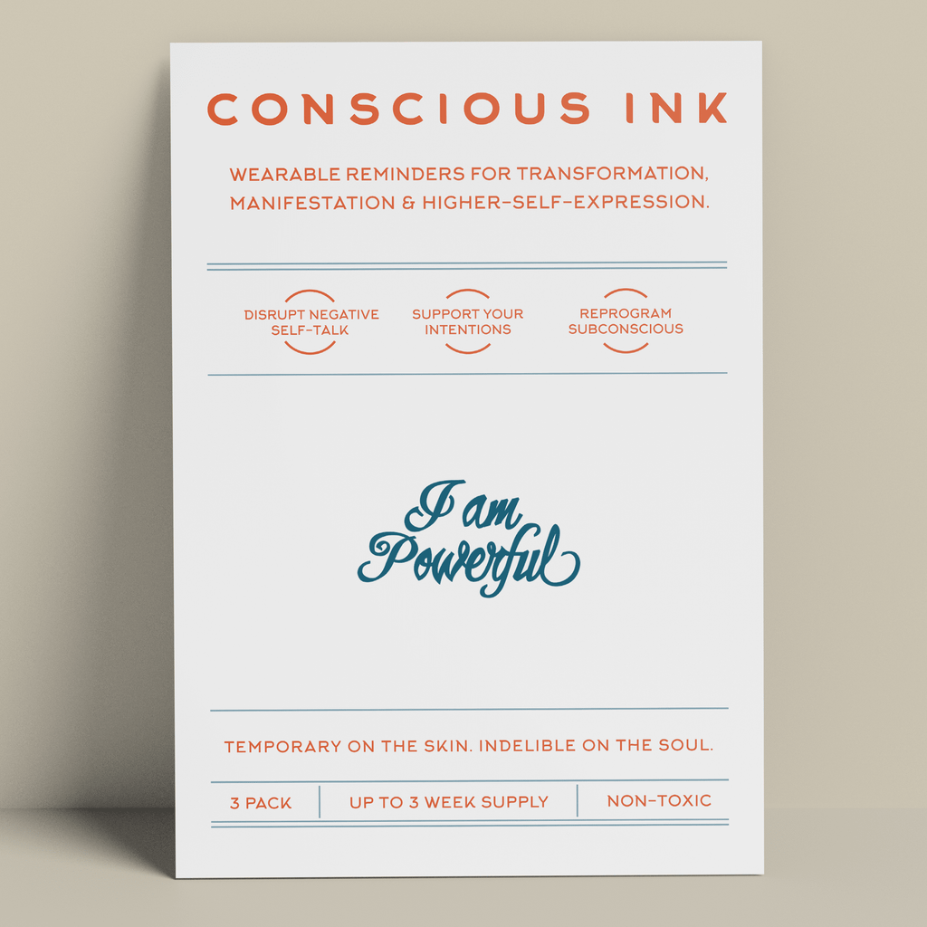 I am powerful Manifestation Tattoo Temporary Tattoos Conscious Ink 