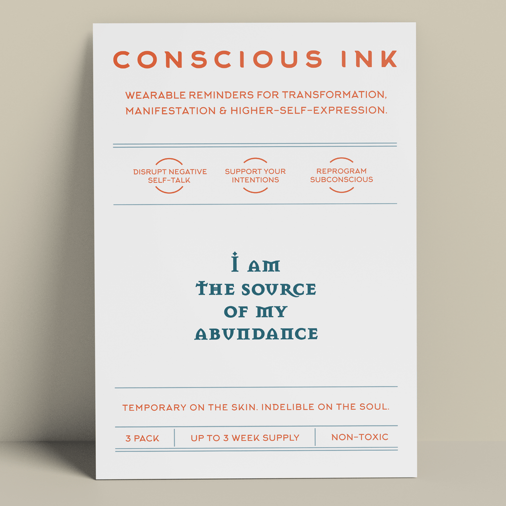 I Am The Source Of My Abundance Manifestation Tattoo Temporary Tattoos Conscious Ink 