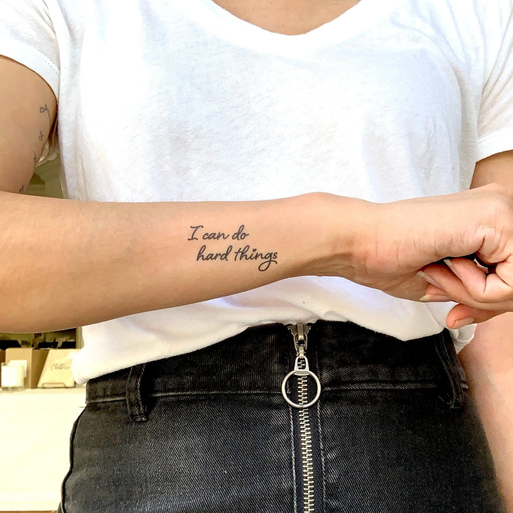 I can do hard things Manifestation Tattoo Temporary Tattoos Conscious Ink 